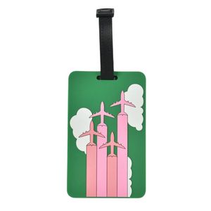   Étiquette de bagage rose et verte pour femme, avec motif avion, durable, pour valise de voyage et vacances - Product Image 2