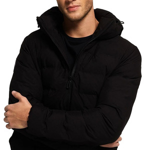 OEM Custom <b>Men's</b> Plus Size <b>Winter</b> Quilted <b>Jacket</b> Vintage <b>Waterproof</b> Windbreaker Zipper Hoodie Embroidered Casual Snow Wear - Product Image 5