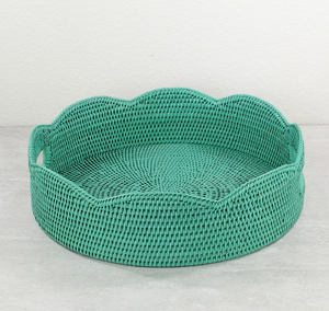 Artistic Cane Handwoven Serving Storage Tray For <b>Coffee</b> Snack Breakfast New Arrival Rattan Vanity Tray For Kitchenware Tableware - Product Image 4