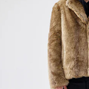 เสื้อโค้ทขนสัตว์สีน้ำตาลสำหรับผู้หญิง คอปกแบบเว้า แขนยาวฟูฟ่อง เสื้อคลุมลำลองสำหรับฤดูหนาว ติดกระดุมด้านหน้า บุขนเทียมหนานุ่ม อุ่นสบาย - Product Image 6