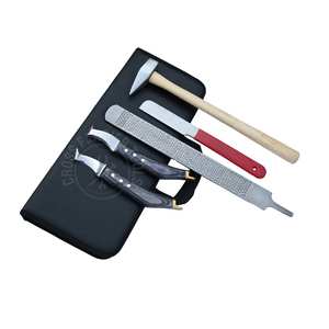 Manufacturer Farrier Tools Kit with Straight Toeing <b>Knife</b> Nail Driving Hammer Hoof Sharpe <b>Knife</b> Dual Side Rasp File in Case - Product Image 1