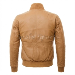 OEM Custom Winter Fashion <b>Shearling</b> <b>Bomber</b> Leather <b>Jackets</b> for Men With Custom Made Logo Design In Low Price - Product Image 2