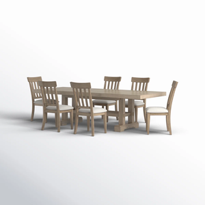 Farmhouse Dining Room <b>Set</b> Rectangular Wood <b>Table</b> with Slat Back Chairs <b>and</b> <b>Bench</b> Modern Home Furniture - Product Image 3