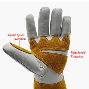High Quality Leather Material Custom Logo Plus Size Welding Safety <b>Gloves</b> Heat Resistant Anti-slip Kevlar Liner Welder <b>Gloves</b> - Product Image 6
