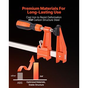 Set di 2 Morsetti a F Bloccabili, Capacità di Carico 600 Libbre, Profondità 2-1/2 Pollici, in Ghisa per Falegnameria, Morsetti a Barra da 6 e 12 Pollici - Product Image 2