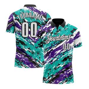 Camisetas de Golf Personalizadas con Sublimación 3D, Transpirables, de Secado Rápido, Manga Corta, Spandex/Poliéster, MOQ Bajo - Product Image 3