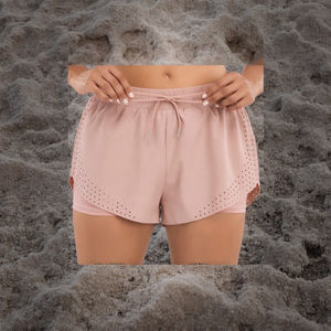 Shorts Deportivos Casuales para Mujer, Corte Ajustado, Cintura Elástica, Secado Rápido, Diseño Minimalista, Shorts de Nailon y Elastano para Diversas Ocasiones - Product Image 3