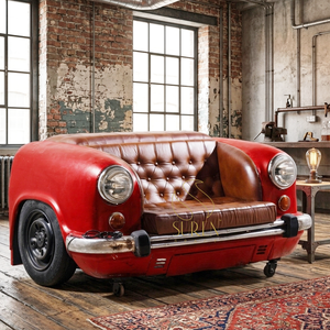 SUREN SPACE Handcrafted Metal Indian Industrial <b>Sofa</b> for Living Room & Apartment Use - Product Image 1