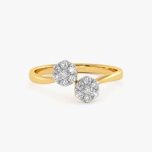 Women's Yellow Gold <b>Diamond</b> <b>Ring</b> Round Brilliant Cut Classic Engagement Jewelry G Color Natural <b>Diamonds</b> - Product Image 2