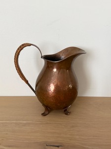 Vintage Copper Water <b>Jug</b> With Woven Handle Hammered Finish Durable Design For <b>Drinks</b> - Product Image 5