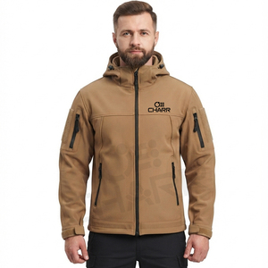 Men's <b>Waterproof</b> Windproof Softshell Bomber <b>Jacket</b> with Zipper Closure <b>Long</b> Length Hoodie for Winter Outdoor Hiking - Product Image 2