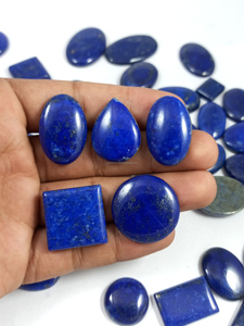Cabochons de Lapis Lazuli naturel véritable, taillés en forme libre, polis, 20-40mm, 5-10g - Product Image 5