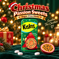 Bonbons fraîchesur à la menthe fruitée saveur fruit de la passion et pêche, en boîtes cadeaux, pour Noël et petits cadeaux de Noël