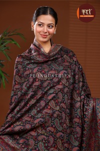 Ethnic Paisley Floral Dot Pure Wool Shawl Hijab Scarf Long <b>Head</b> Covering Casual Winter <b>Wrap</b> Skin-Friendly for Women - Product Image 6
