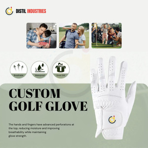 Vente Flash Direct Usine DISTIL INDUSTRIES Gants de Golf Personnalisés en Cuir Cabretta Respirants Doux Confortables Fermeture Auto-agrippante - Product Image 3
