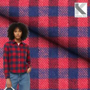 Tissu en flanelle de coton pur de haute qualité, tissé doux, pour chemises et surchemises décontractées en coton teint en fil - Product Image 2