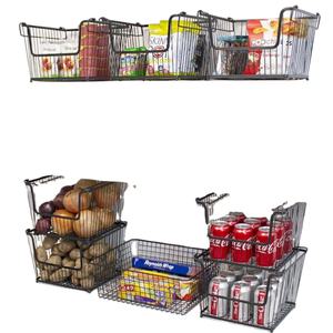 Estante de almacenamiento de metal de estilo clásico para la organización eficiente de la cocina con instalación de tipo vertical para artículos de bebidas vegetales - Product Image 1