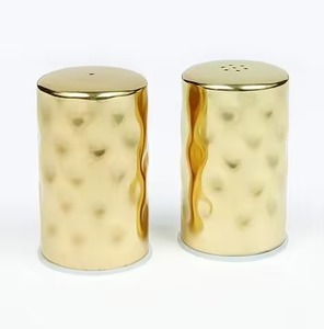 Stainless Steel Salt and Pepper Shakers Set with Holder Durable Herb Spice <b>Container</b> Metal Shakers for Kitchen Use - Product Image 2
