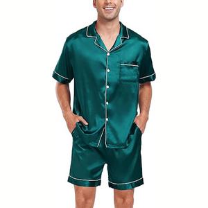 Custom LOGO <b>S</b>-2XL <b>Men's</b> Cardigan Modal Jersey Thermal <b>Short</b>-Sleeved Summer <b>Pajama</b> Lapel <b>Shorts</b> <b>Set</b> Home Wear - Product Image 4