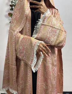 Abaya ouverte de luxe avec châle assorti |   Ensemble Kaftan Brodé Paisley Premium, Modeste, Longueur Cheville, Manches Longues, Toutes Saisons - Product Image 5