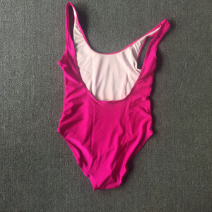 Traje de Baño Personalizado de Una Pieza para Mujer, Color Sólido, Cuello Redondo, Elástico, con Estampado Frontal, Ropa de Playa, Modelo 2026 - Product Image 5