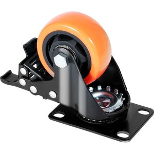 Ruote Girevoli con Piastra da 75mm, Set da 4, Blocco A/B, Silenziose, Resistenti, Capacità di Carico 250 Libbre, Blocco di Sicurezza in PVC, Personalizzabili - Product Image 6