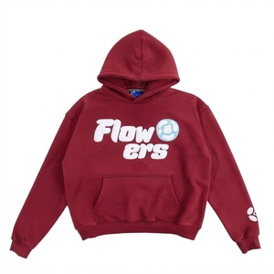 Sweat-shirt à capuche unisexe avec logo floral, coupe oversize, en coton, décontracté, streetwear d'automne, imprimé sur la poche avant, prix de gros - Product Image 1