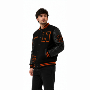 OEM ODM Custom Varsity <b>Jacket</b> Manufacturer Premium <b>Leather</b> Sleeve Chenille Embroidery Letterman <b>Jacket</b> Private Label Brand - Product Image 1