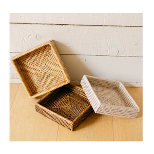 Bandeja de Servir de Ratán de Lujo y Calidad Premium, Hecha a Mano, con Asa de Madera Natural, Organizador para Té, Aperitivos, Platos para Mesa de Comedor - Product Image 5