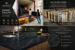 VARDHMAAN BLACK MARKINO Flamed Surface Modern Design <b>Granite</b> <b>Slab</b> for Kitchen & Villa Applications - Product Image 5