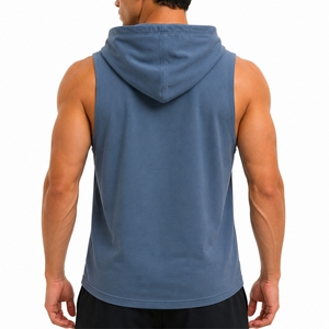Camiseta sin mangas con capucha para hombre, diseño de tela premium, secado rápido, poliéster tejido, estilo deportivo, sin mangas, ideal para el gimnasio, ajuste cómodo para hombre - Product Image 2