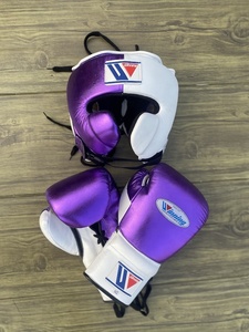Professional High-quality Purple Leather Lace-Up Full Finger Boxing Gloves 16 oz Training Martial Arts Adjustable <b>Wrist</b> <b>Strap</b> - Product Image 5