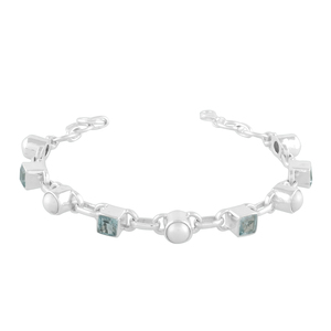 Conjunto de pulseras de ónix negro en plata de ley 925, modernas, contemporáneas, hechas a mano con piedras naturales, joyería de exportación de Jaipur. - Product Image 1