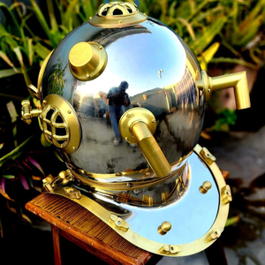 Casco de Buceo Cromado Karl Heinke Munich Réplica Vintage, Casco de Buzo de Aguas Profundas, Decoración Náutica Marítima, Exhibición Marina - Product Image 4