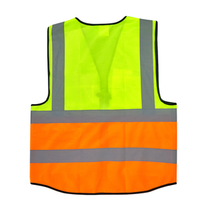เสื้อกั๊กนิรภัยสะท้อนแสงสีส้มเหลืองแบบยูนิเซ็กซ์ ได้รับการรับรองมาตรฐาน CE ป้องกันการบาดเจ็บจากเข็ม ผลิตจากโพลีเอสเตอร์ ระดับ 2 - Product Image 4