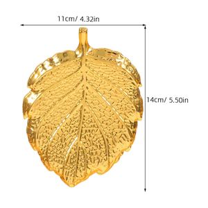 Bandeja de Servicio de Metal Dorado con Forma de Hoja de Lujo al por Mayor, Plato para Hotel con Elegante Textura Martillada, Centro de Mesa Decorativo - Product Image 4