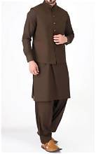 Haut décontracté pour homme en polyester noir à séchage rapide, fabriqué à partir de matériaux recyclés, style ethnique indien pakistanais traditionnel, longueur cheville, coupe régulière - Product Image 5