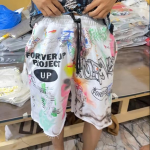 Shorts en coton éponge pour hommes, de qualité supérieure, à séchage rapide, imprimés, style streetwear, en vente - Product Image 1