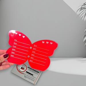 Palette magnétique en acrylique pour extensions de cils, motif cœur papillon rouge vif, écologique, pour pose de cils - Product Image 3