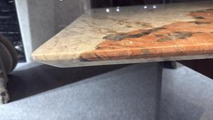 Table à manger rectangulaire en marbre naturel, bord poli, design contemporain, surface résistante à l'eau - Product Image 2