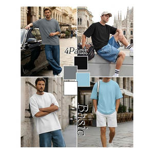 Camisetas Extra Grandes para Hombre, Holgadas, de Manga Corta, Cuello Redondo, Básicas, Casuales, de Verano, Estilo Urbano, Cómodas para el Día a Día - Product Image 4