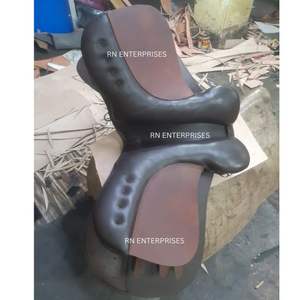 Ensemble de selle d'équitation anglaise de qualité supérieure 100% cuir véritable marron personnalisé avec siège rembourré doux - Product Image 3