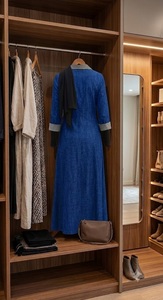 Robe Abaya en jean MAXI coupe ample pour femmes musulmanes, sans manches, boutonnée sur le devant, légère, ODM, décontractée, pour l'Aïd, le Ramadan, la prière - Product Image 6