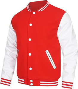Chaquetas Varsity Personalizadas OEMODM para Hombre, Chaqueta de Béisbol Universitaria con Mangas de Cuero Sintético, Chaqueta Varsity Letterman para Hombre - Product Image 2