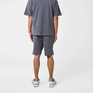 Shorts Bermuda en Coton Gris pour Homme, Taille Mi-Haute, Fermeture à Cordon, Style Décontracté, Tissu Tricoté Respirant, Écologique et Infroissable - Product Image 4
