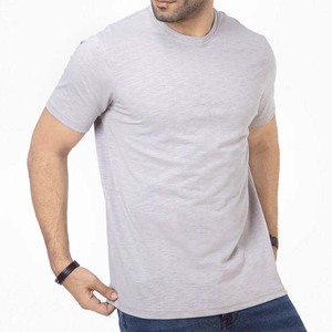 Camiseta 100% algodón para hombre, corte holgado, la mejor calidad, muy vendida, color gris jaspeado, cuello redondo, manga corta, talla grande. - Product Image 3