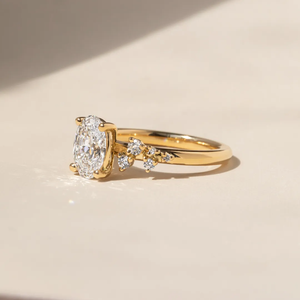 <b>Custom</b> Luxury Diamond <b>Rings</b> S925 Silver 18K Gold Plated 1CT CVD Oval moissanite Certified Excellent Cut Unisex - Product Image 3