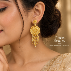 Luxury Long Ethnic Necklace <b>Set</b> with Designer Earrings Bracelet and Ring 24K Gold Finish Indian <b>Bridal</b> Wedding <b>Jewelry</b> for Women - Product Image 4