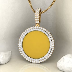 Pendentif rond de qualité supérieure, plaqué argent, moissanite, style hip-hop, bijoux unisexes, cadeau - Product Image 1