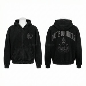 Sudadera con Capucha Morada Personalizada para Hombre, Estilo Urbano, Vintage, Desgastada, con Estampado Gráfico Gótico, Fabricante de Sudaderas de Felpa - Product Image 2